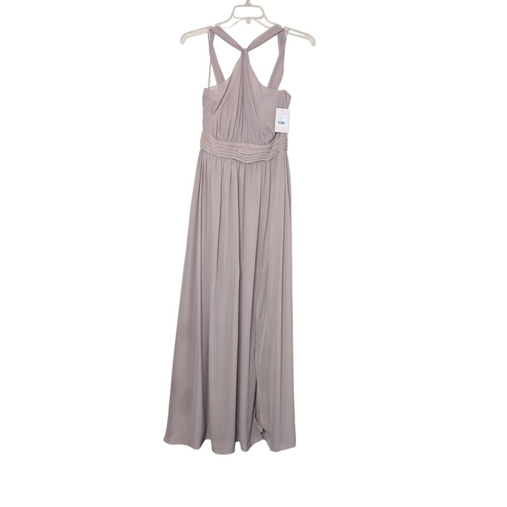 New Birdie Grey Kiko Taupe formal bridesmaid gown maxi sz 8 style BG1104TP20S - Picture 6 of 12